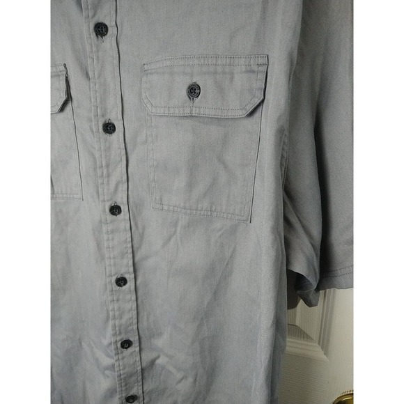 Wrangler Men's Grey Short Sleeve Collared Button Casual Shirt. 2XL - Picture 4 of 10